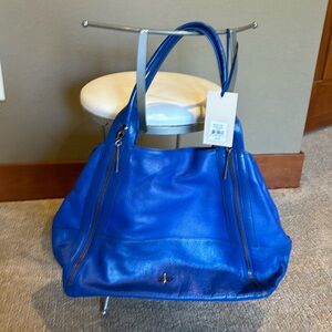 Pour La Victoire Nouveau Tote Cobalt Leather Large